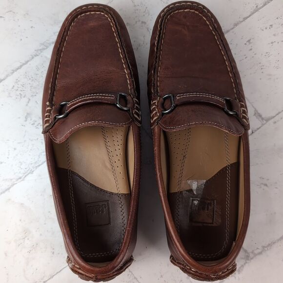 Men\'s Johnston & Murphy Driving Moccasins Size 8M Brown Leather Bit Loafers